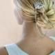 Boho bridal hair chain, Bridal Hair Wrap, Floral Wedding Rhinestone Draped Hair Comb, Grecian Headpiece, Vintage Halo  - 'LAUREL'
