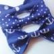 Bow ties for boyfriend Three navy men's bowties Nautical tie with anchors Navy blue polka dots neckties Graduation ties Gifts for coworkers