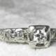 Vintage Art Deco Engagement Ring Art Deco Ring 0.25 cttw Diamond Engagement Ring Ladies Diamond Ring 14k White Gold