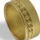 Yellow Gold Wedding Ring , Floral Wedding Band , Wide Wedding Band , For women , Wedding Band , Flower Wedding Band , Wedding Ring