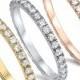 Authentic Sterling Silver Rose Yellow Gold AAA Cz Eternity Anniversary Wedding Ring Promise Band Stackable