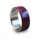 Amaranth wood and stainless steel ring unisex wood ring