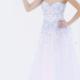 Lace Up Sweetheart Tulle Appliques Ruched Floor Length