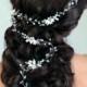 bridal hair vine, wedding hair vine, gold hair vine, pearl hair vine, flower hair vine, hair vine, long hair vine, bohemian bridal headpiece
