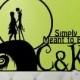 Wedding Cake Topper - jack and sally cake topper-The Nightmare Before Christmas Wedding Cake Topper - Acrylic Cake Topper jack and sally