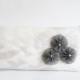 Glitter Bridal Clutch, Wedding Clutch with Gray Flowers, White and Silver Wedding Purses