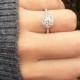 14K White Gold Pave Halo And Shank Diamond Engagement Ring (Round Center)