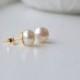 14K Gold and Natural Pearl Stud Earring, Freshwater Pearl Studs, Real Pearl Small, Bridal Pearl, Bridesmaids Pearl, Small Pearl Studs, June