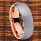 Tungsten Wedding Band Brushed Finish and Rose Gold Plated 8MM,Dome Tungsten Wedding Band,Graduation Gift,Anniversary Gift - Free Shipping!!!