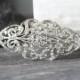 Swarovski Crystal Scroll Brooch, Swarovski Crystal Wedding Brooch,Victorian Wedding Brooch,Diamante Pin, Wedding Dress Brooch, Bridal Brooch