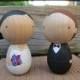 CUSTOM Wedding Cake Toppers / Couple Gift / Heirloom - Kokeshi OR Standard Peg