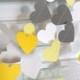 Yellow & Gray Paper Hearts / Gray and Yellow Wedding garland / yellow and gray Bridal Shower Decorations / heart garland pick your colors