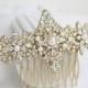 Gold Bridal Hair Comb  Filigree Wedding Head Piece, Vintage Pearl Veil Comb, Wedding Hair Accessories, MARCELLA COMB