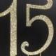 Gold  Rhinestone NUMBER (15) Cake Topper 15th for Birthday Parties FREE SHIPPING