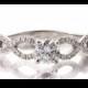 Diamond Ring, 14K White Gold and Diamond engagement ring, celtic ring, engagement ring, wedding band, crown ring, art deco, twist ring, R001