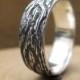 woodgrain ring OAK sterling silver size 7