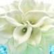 White Wedding Bouquet - Two Dozen Real Touch Artificial Calla Lilies - Select Ribbon and Pin Colors