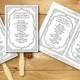 Wedding Program Template - Printable Wedding Program - DIY Wedding Fan Template - Instant Download - Peony Collection
