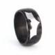 Men's carbon fiber Batman ring. The Dark Knight Rises black glossy wedding band. Water resistant, very durable and hypoallergenic. (01902)