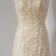 2015 Strapless Champagne Lace Short Bridesmaid Dress
