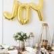 Customizable letter balloons in gold, silver & bronze