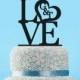 Love Wedding Cake Topper-Monogram Initial Cake Topper-Personalized Couple Name Cake Topper-Romantic Love Cake Topper-Engagement Cake Topper