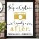 Help Us Cature Our Happily Ever After Wedding Printable. Instant Download. Social Media Print with Hashtag, Instagram, Facebook