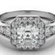 Asscher Cut Forever One & Diamond Engagement Ring 14k, 18k or Platinum, For Women, Diamond Vintage Art Deco Wedding Rings, Etsy, Pinterest, Jewelry for Women