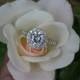 1.50 Carat Forever One Moissanite & Diamond Halo Vintage Style Engagement Ring for Women, Antique Style Filigree Milgrain Rings