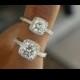 Moissanite 1 Carat vs 2 Carat Cushion Forever One & Diamond Vintage Engagement Ring, Moissanite vs Diamond, Cushion Diamond Rings