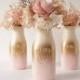 Pink And Gold Baby Shower Decor Centerpiece Girl Painted Milk Bottles Party Decor Blush Gold Pink Ombre Vase