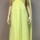 Chiffon Bridesmaids Yellow Dress Long A line One Shoulder Shawl Wedding Party Gown