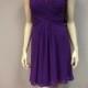 Short Purple Chiffon Dress Bridesmaids Wedding Party Prom Summer Gown Cocktail party dress