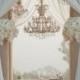 Glam Wedding Ceremony With Chandeliers And Gorgeous Flowers