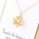 Flower Girl Gift - Flower Girl Necklace - Thanks for Being My Flower Girl (Gold Pansy Necklace)