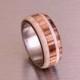 antler ring titanium ring with wood zebra deer antler band mens wedding band