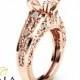 2 Carat Morganite Engagement Ring 14K Rose Gold Morganite Ring Filigree Rose Gold Engagement Ring