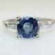 1920s Art Deco Sapphire Ring 1920s Engagement Ring Art Deco Engagement Sapphire Platinum Engagement Big Sapphire Ring Blue Unique Engagement