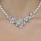 Bridal Jewelry SET,  Swarovski Wedding Necklace,  Flower Wedding Earrings Chunky Bridesmaids, Rhinestone Crystal, Scarlett Bridal SET