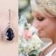 Crystal Bridal earrings  Dark Sapphire Blue Wedding jewelry, Crystal Wedding earrings, Cobalt Blue Bridal jewelry, Ariel Earrings