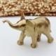 GOLD ELEPHANT Cake Topper Mini Small Figurines Animal Figurine Whimsical Magical Vintage Golden Carousel Carnival Safari Circus Birthday
