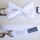 White Layered Dog Bow Tie - Optional Matching Collar and Leash - Wedding Dog