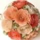 Peach Bouquet, Peach and Sage Wedding, Peach Wedding, Custom Bouquet, Coral Bouquet, Coral Wedding
