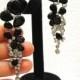 Black Crystal Earrings, Long Rhinestone Earrings, Long Chandelier Silver Earrings, Wedding Jewelry, Teardrop Earrings