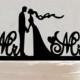 Bride And Groom Acrylic Silhouette Wedding Cake Topper