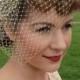 Vintage Inspired Birdcage veil with Beaded Applique