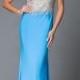 Turquoise Beaded Illusion Bodice Prom Dress - Discount Evening Dresses 