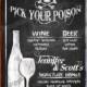 Halloween Wedding DRINK MENU Sign Printable File - Pick Your Poison - Wicked Collection