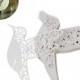 Flying Bird Laser Cut Pearlscent Paper Glass Wine Wedding Name Card