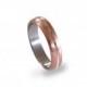 Titanium band for women with copper and antler inlay